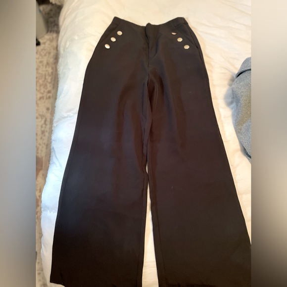 Bohme Black Wide Leg Pants - Picture 1 of 4
